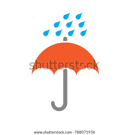 rain drops umbrella icon