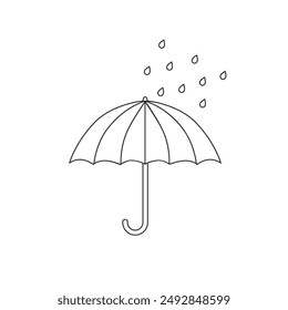 Icono de línea de paraguas de lluvia. Vector