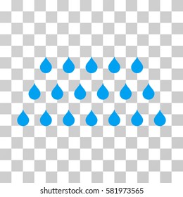 Rain Drops vector icon. Illustration style is a flat iconic blue symbol on a transparent background.