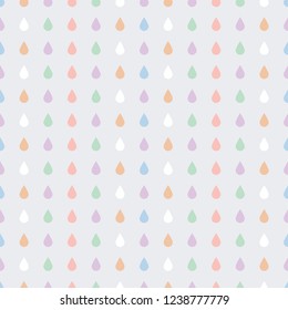 Rain drops vector seamless pattern.