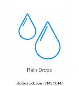 Rain Drops And Weather Icon Concept