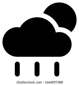 rain during the day icon with glyph style. Suitable for website design, logo, app and ui.