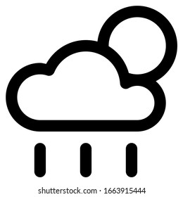 rain during the day icon with outline style. Suitable for website design, logo, app and ui.