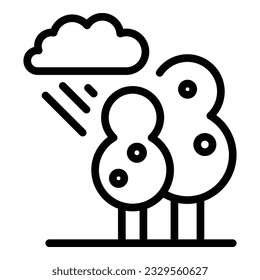 Rain eco travel icon outline vector. Nature walk. Forest family