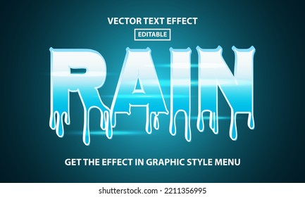 Rain editable text effect style