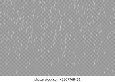 Rain fall drops vector and png effect on transparent background 