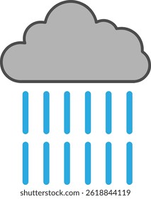 Rain Falling from a Cloud Illustration