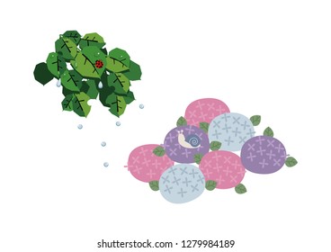 Rain falling in the pond.
Illustration of the rainy season.
Creatures on the borderline.