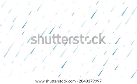 rain with falling water drops on white background