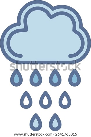 Rain Filled Blue Tone Icon