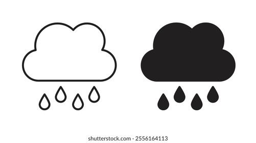 Rain Filled flat icons set for apps and web ui designs.