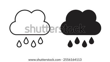 Rain Filled flat icons set for apps and web ui designs.