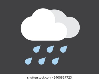 rain flat design.  simple vector illustration