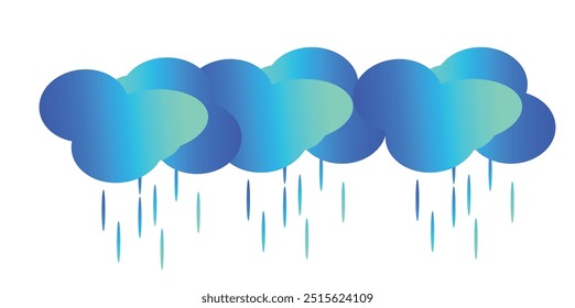 rain. flat icon isolated on a white background. vector illustration.