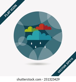 rain flat icon with long shadow,eps10