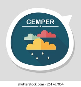rain flat icon with long shadow,eps10