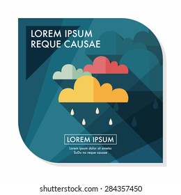 rain flat icon with long shadow,eps10