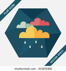 rain flat icon with long shadow,eps10