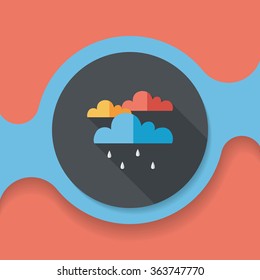 rain flat icon with long shadow,eps10