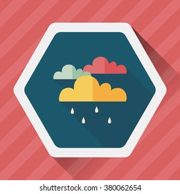 rain flat icon with long shadow,eps10