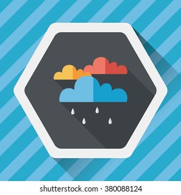 rain flat icon with long shadow,eps10