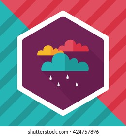 rain flat icon with long shadow,eps10