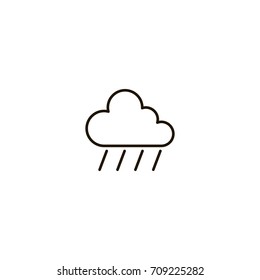 Rain flat icon. Single high quality symbol of line water vector for web design or mobile app. Color sign of cloud for design logo. Single pictogram on white background