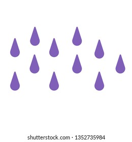 rain flat illustration on white