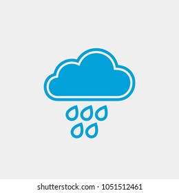 Rain flat vector icon. Cloud flat vector icon