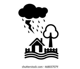 Rain and flood  vector