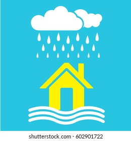 Rain and flood  vector