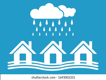 Rain and flood , vector design