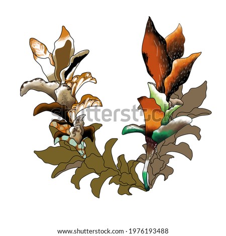 Rain flowers inspired by coffee: be easy to use, especially for Café, textile and Bistro.

Petals represent laté, cappuccino and Americano (left) matcha espresso, orange and mint americano (right).