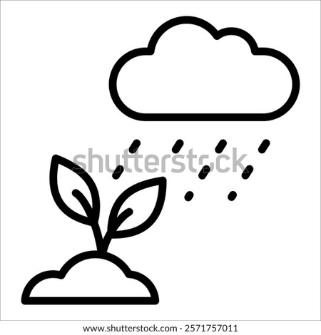 Rain Garden Icon Element For Design