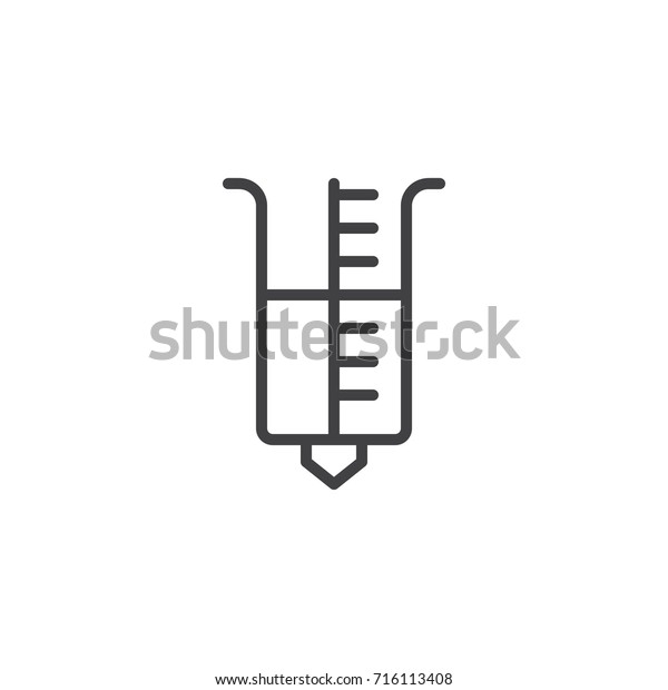 Rain gauge line icon, outline vector sign, linear\
style pictogram isolated on white. Symbol, logo illustration.\
Editable stroke
