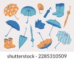 Rain gear graphic material set