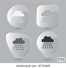 Rain. Glass buttons. Vector illustration.