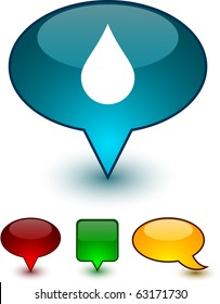  Rain glossy speech vector icons.