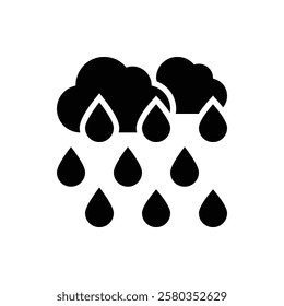 Rain Glyph Icon. Rain Icon