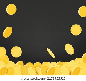 Lluvia de monedas de oro. 3.ª ilustración vectorial 