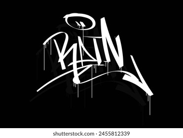 Diseño de estilo de etiqueta de graffiti RAIN