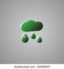 Rain Green 3d  illustration
