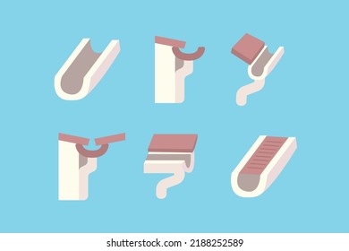 Rain Gutter Design Vector Flat Modern Isolated Illustration