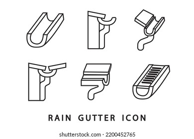 Rain Gutter Design Vector Flat Modern Isolated Illustration