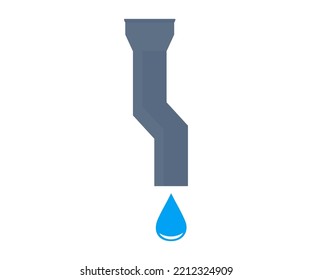 Rain Gutter With Downspout Logo Design. Gutter Installation And Repair Service Vector Design And Illustration.

