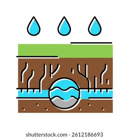 rain gutter drainage system color icon vector. rain gutter drainage system sign. isolated symbol illustration