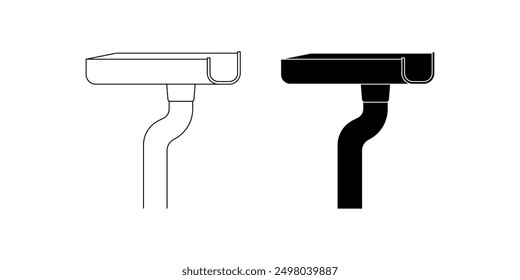 Canaleta de lluvia Eavestrough conjunto de iconos