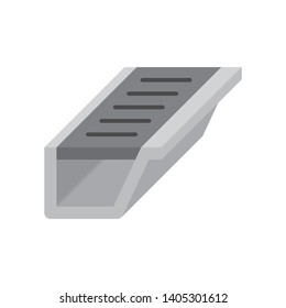 Rain gutter icon with fascia shape. Include gutter guard or gutter cover or gutter protection made from aluminum or plastic for protect and prevent damage, clogged, reduce cleaning and maintenance.