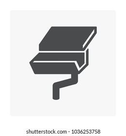 Rain gutter icon on white.