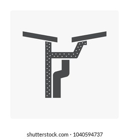 Rain gutter icon on white.